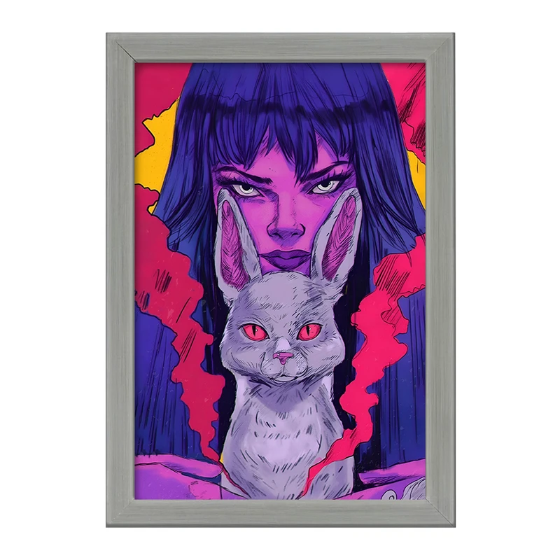 تابلو خندالو طرح دختر و خرگوش کد F5178