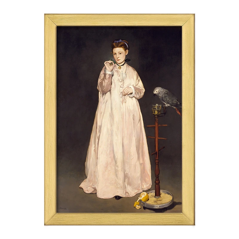 تابلو خندالو طرح نقاشی بانوی جوان اثر ادوار مانه در سال 1866 کد F12147