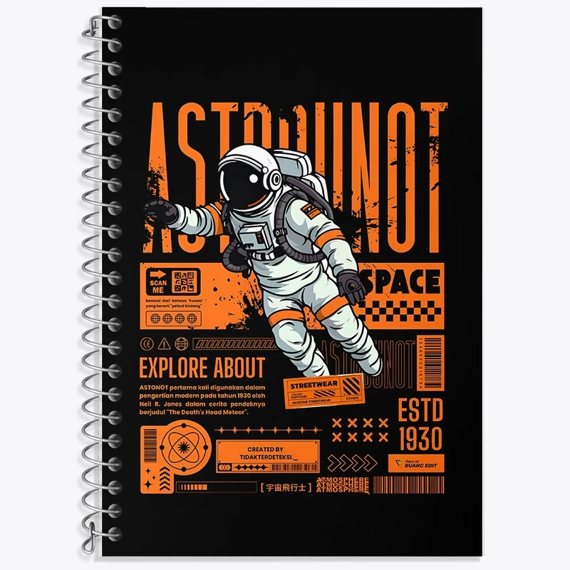 دفتر لغت 50 برگ خندالو طرح فضانورد کد F11058