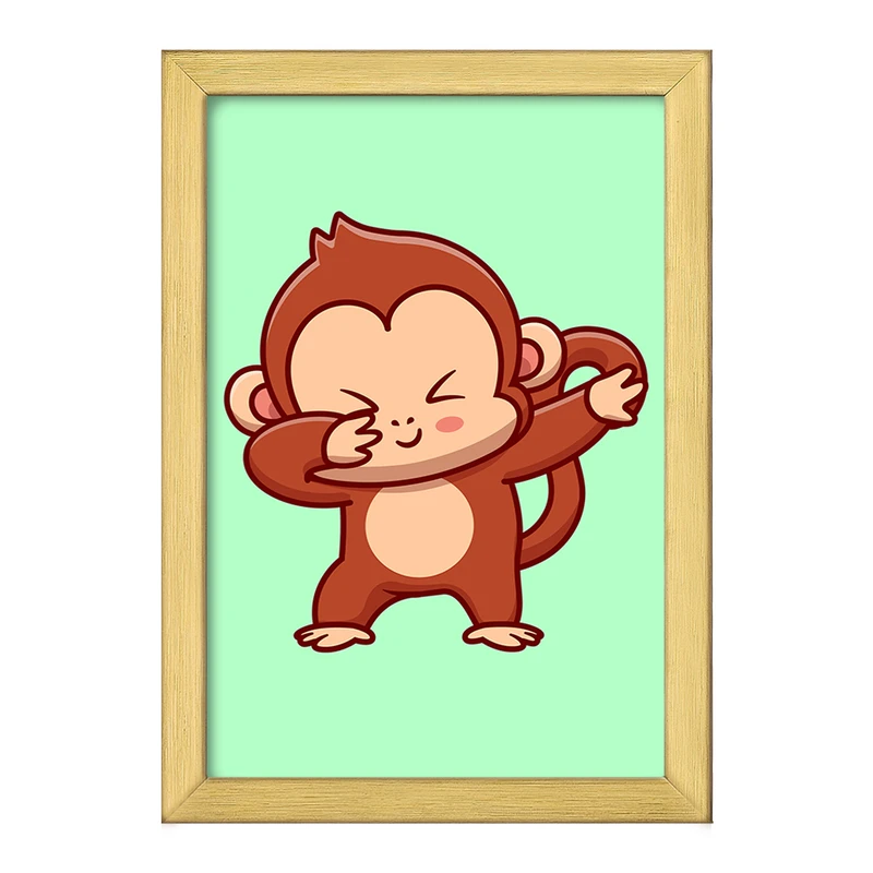 تابلو خندالو طرح  حیوانات بامزه میمون کد 25426