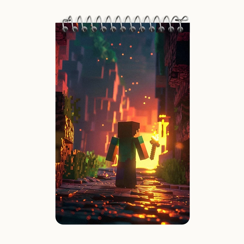 دفتر یادداشت 50 برگ خندالو طرح ماینکرافت (Minecraft) کد F4292