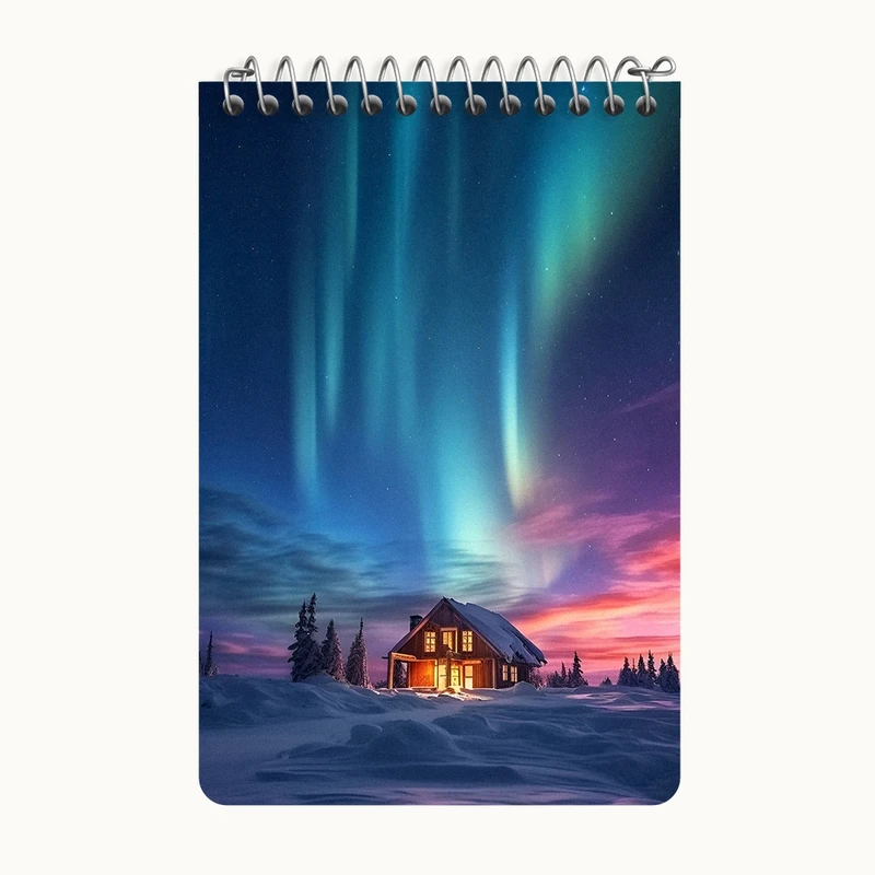 دفتر یادداشت 50 برگ خندالو طرح شفق قطبی کد F5880