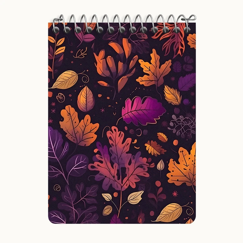 دفتر یادداشت 50 برگ خندالو طرح پترن برگ پاییزی کد N5405