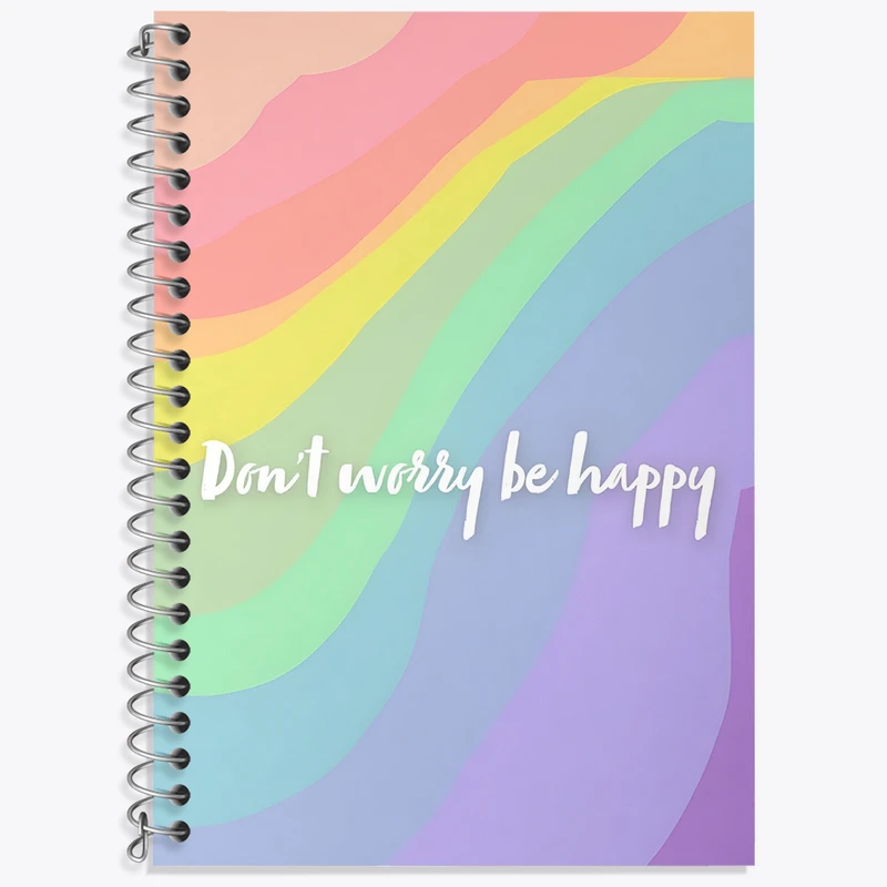 دفتر زبان 50 برگ خندالو مدل دو خط طرح Don't Worry Be Happy کد N6012