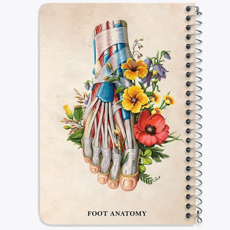 دفتر یادداشت 50 برگ خندالو طرح آناتومی پا (Foot Anatomy) کد F14013