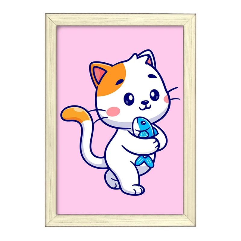 تابلو خندالو طرح  حیوانات بامزه گربه کد 25438