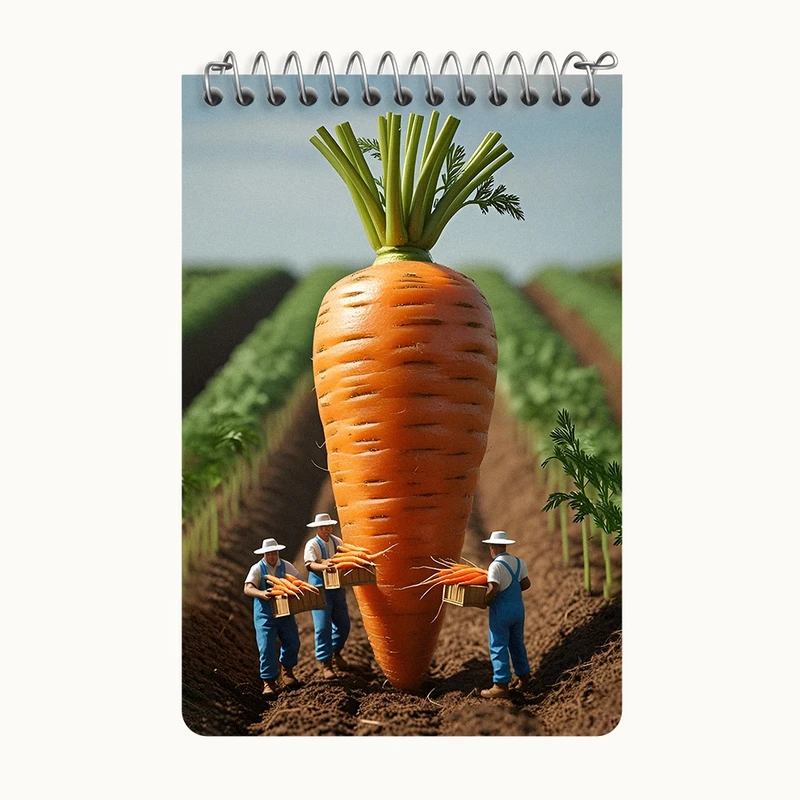 دفتر یادداشت 50 برگ خندالو طرح مزرعه هویج کد F12601