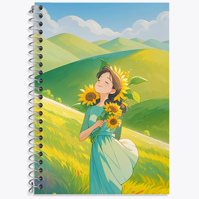 دفتر زبان 50 برگ خندالو مدل دو خط طرح دخترانه فانتزی کد N7446