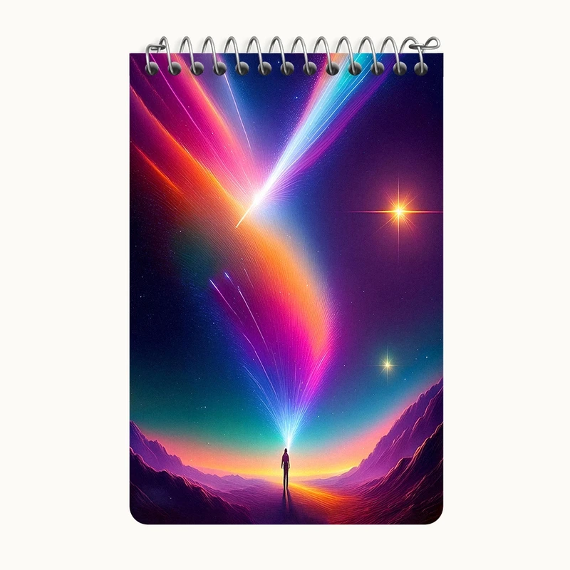 دفتر یادداشت 50 برگ خندالو طرح شفق قطبی کد F8287