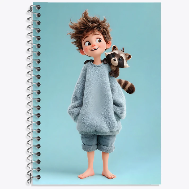 دفتر زبان 50 برگ خندالو مدل دو خط طرح دخترانه بامزه کد N8365