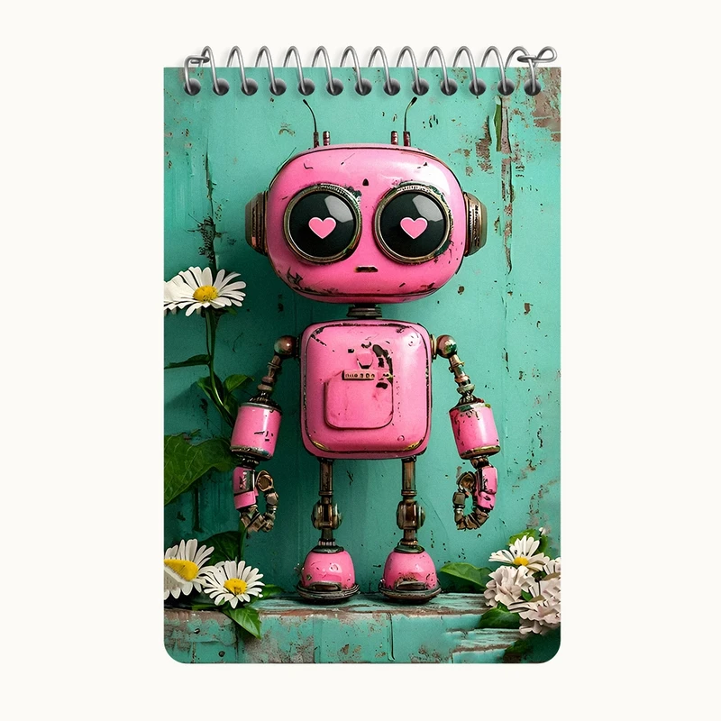 دفتر یادداشت 50 برگ خندالو طرح ربات کد F8113