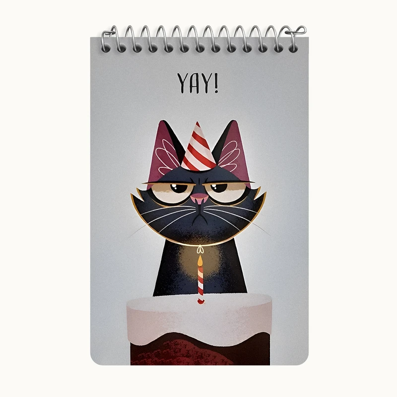 دفتر یادداشت 50 برگ خندالو طرح گربه متولد کد F12828