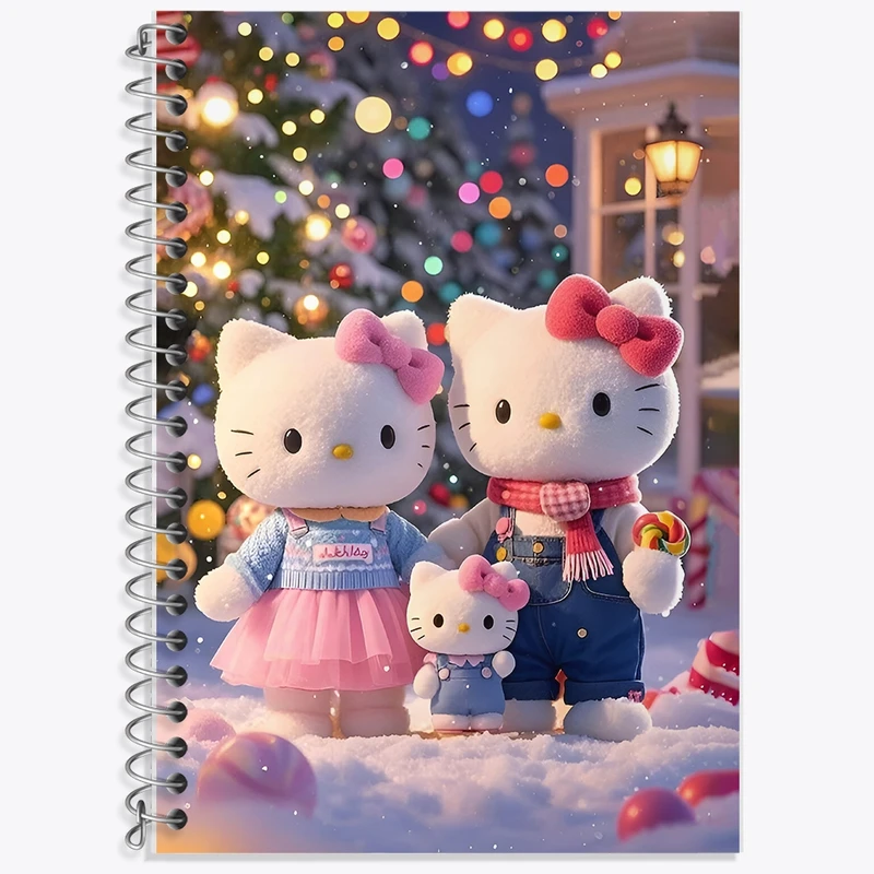 دفتر زبان 50 برگ خندالو مدل سه خط طرح هلو کیتی کد F8550