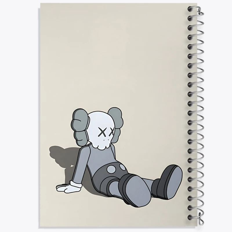 دفتر شطرنجی 50 برگ خندالو طرح عروسک کاز (kaws) کد F3994