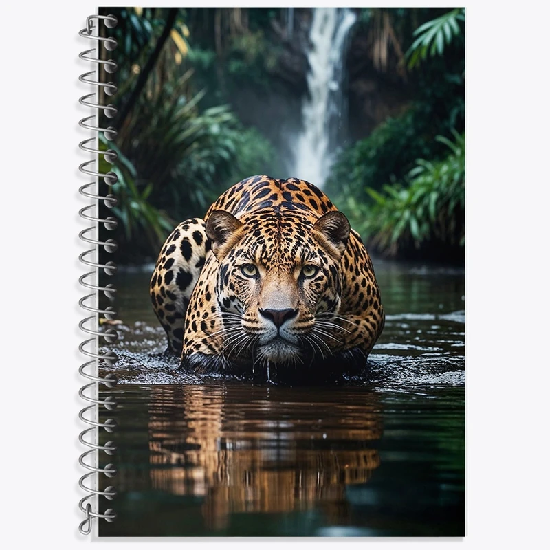 دفتر زبان 50 برگ خندالو مدل سه خط طرح پلنگ کد F10075