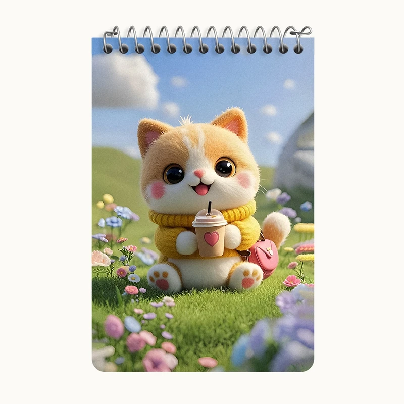 دفتر یادداشت 50 برگ خندالو طرح گربه بامزه کد F11808