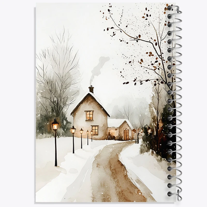 دفتر نقاشی 50 برگ خندالو طرح  منظره زمستانه کد N9396