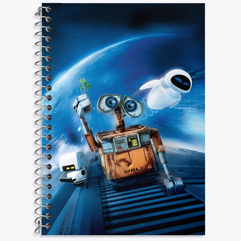 دفتر زبان 50 برگ خندالو مدل سه خط طرح وال ای (wall-E) کد F3405