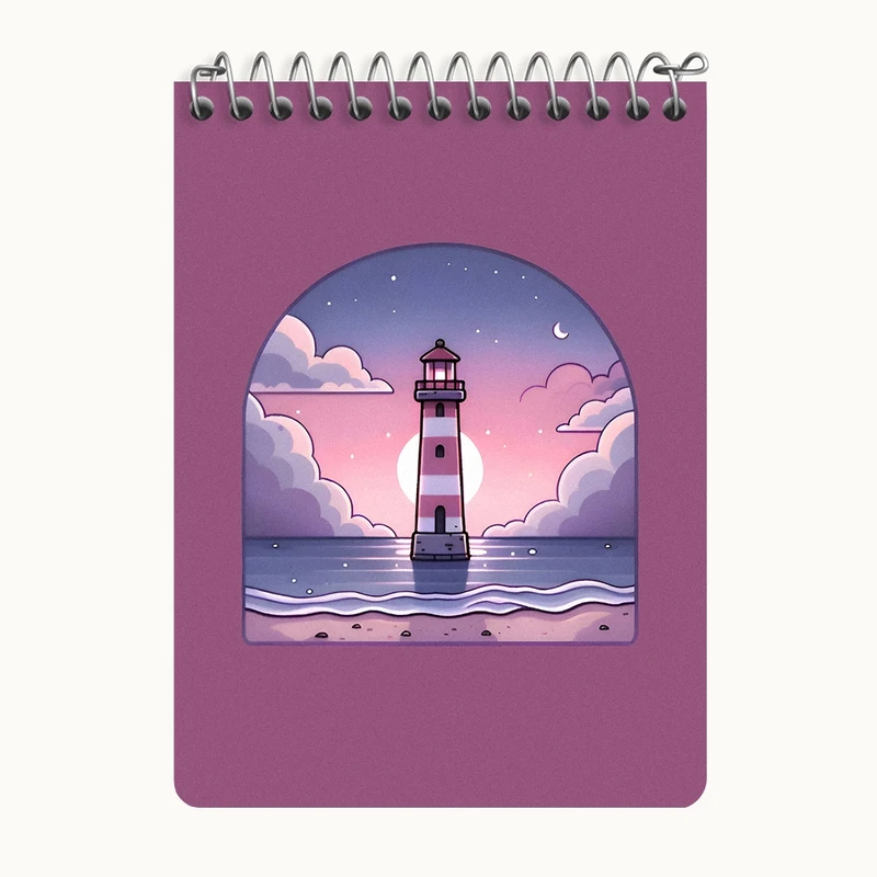 دفتر یادداشت 50 برگ خندالو طرح فانوس دریایی کد N6505