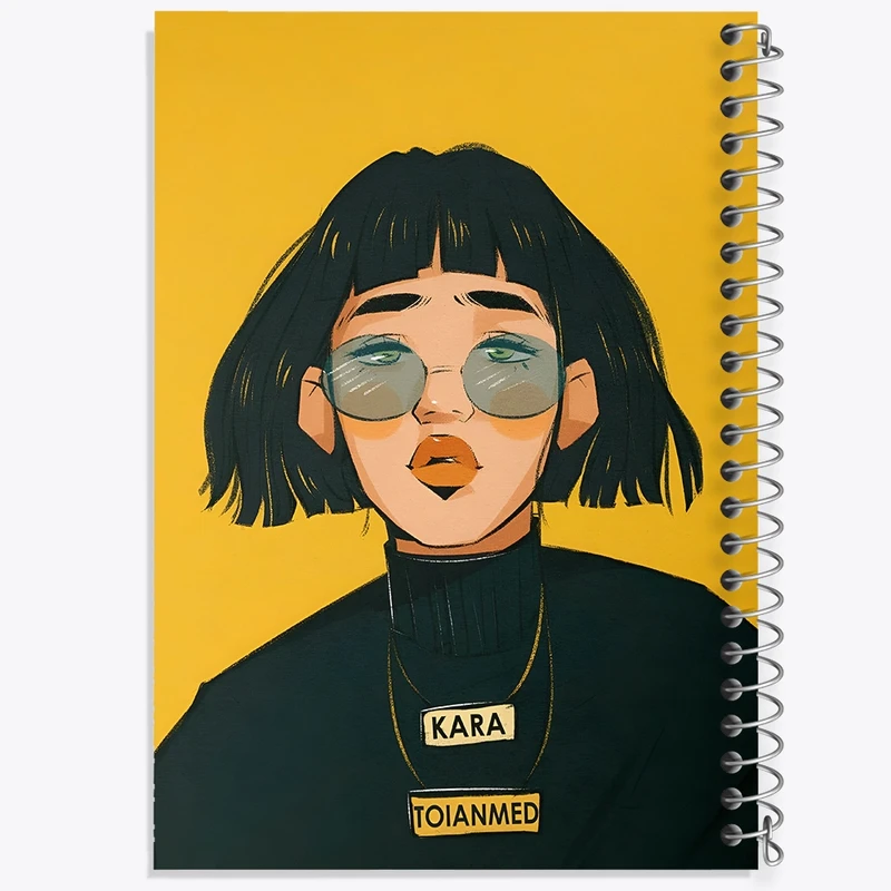 دفتر شطرنجی 50 برگ خندالو طرح دختر مدرن کد F10958