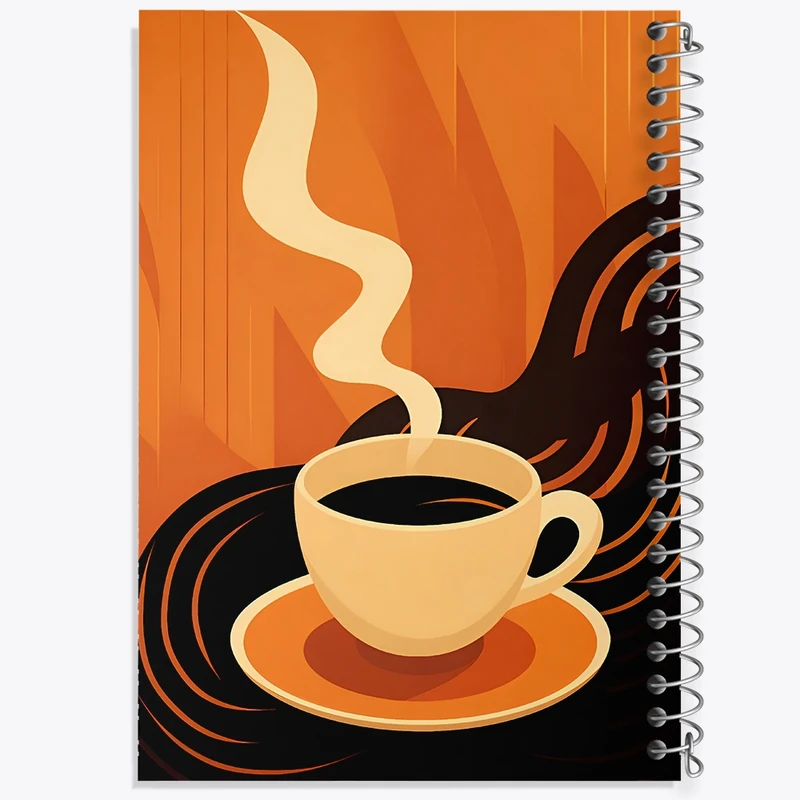 دفتر ژورنال نویسی 50 برگ خندالو مدل نقطه ای طرح فنجان قهوه کد F4251