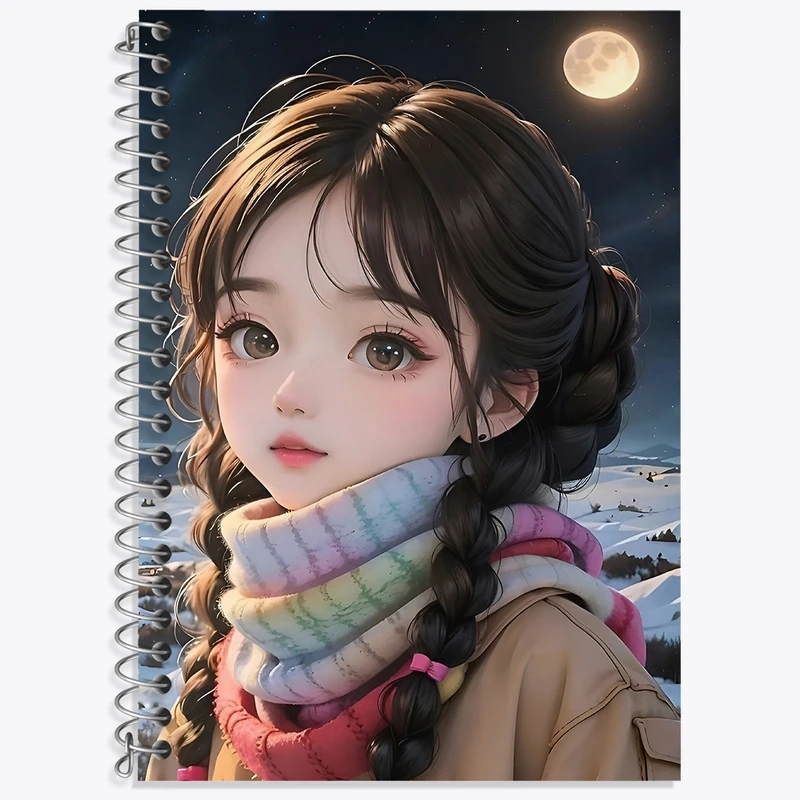 دفتر زبان 50 برگ خندالو مدل سه خط طرح دخترانه کد F4191