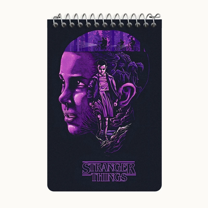 دفتر یادداشت 50 برگ خندالو طرح استرنجر تینگز (Stranger Things) کد F10164
