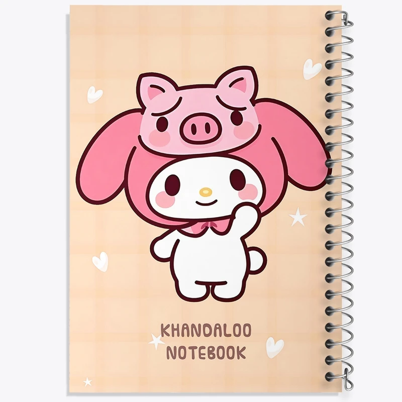 دفتر ژورنال نویسی 50 برگ خندالو مدل نقطه ای طرح مای ملودی (My Melody) کد N9021