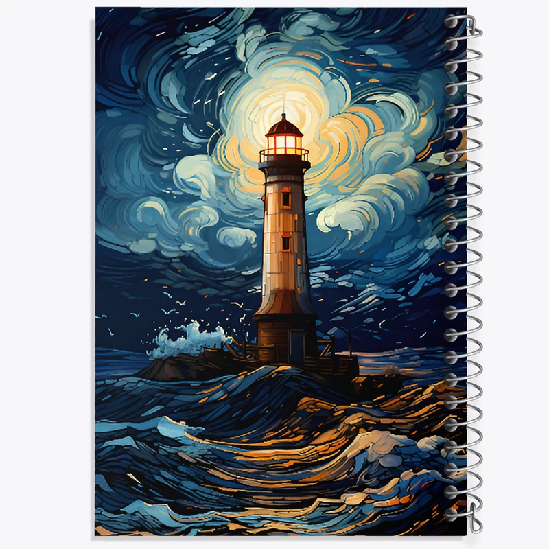 دفتر مشق 50 برگ خندالو طرح فانوس دریایی کد F4433