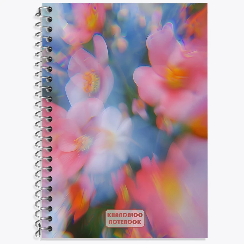 دفتر زبان 50 برگ خندالو مدل دو خط طرح گل گلی کد N8912