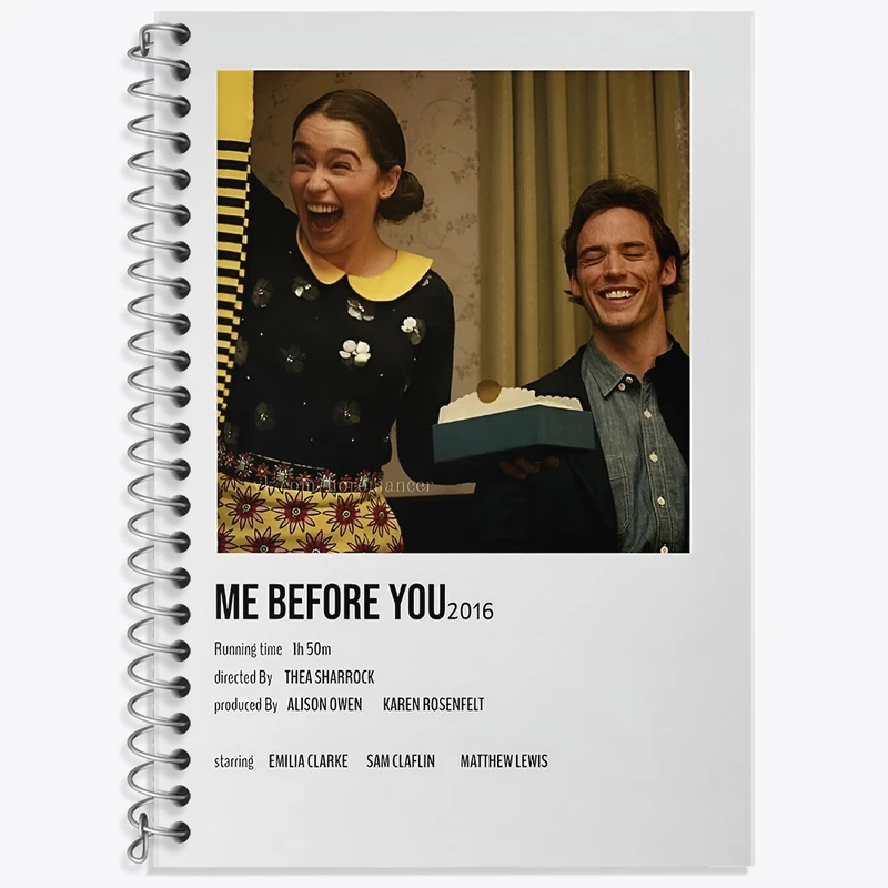 دفتر زبان 50 برگ خندالو مدل سه خط طرح من قبل از تو (Me Before You) کد F13009