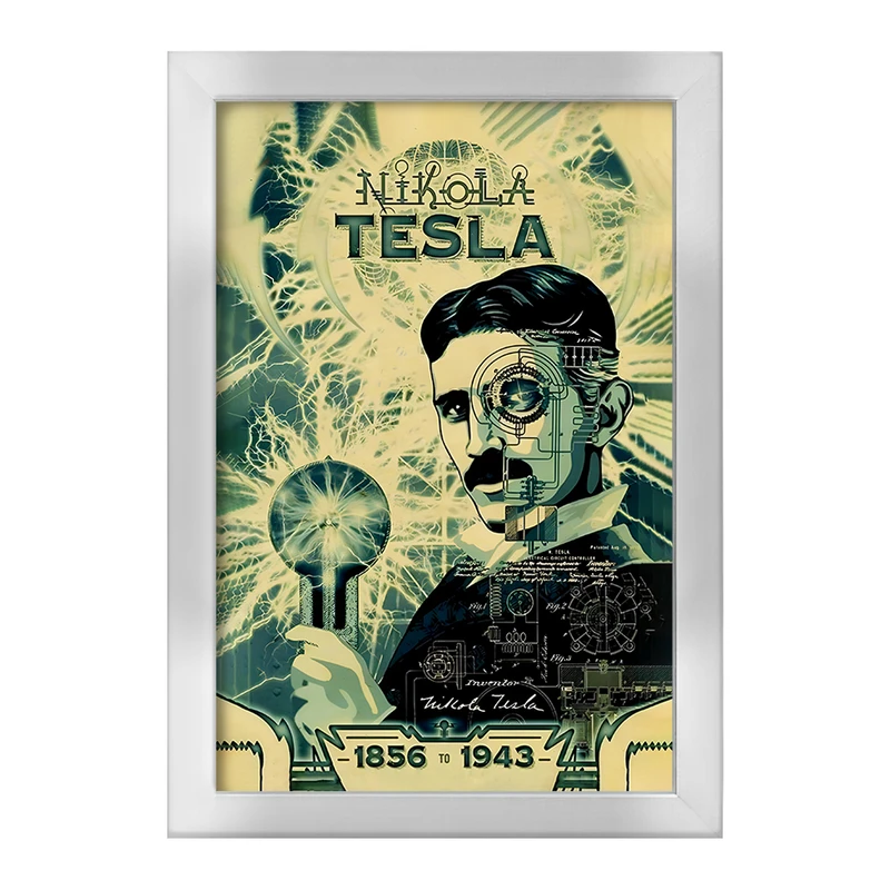 تابلو خندالو طرح نیکولا تسلا (Nikola Tesla) کد F6837