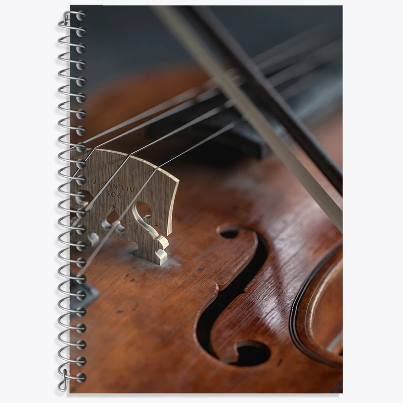 دفتر زبان 50 برگ خندالو مدل دو خط طرح ویولن (Violin) کد N8061