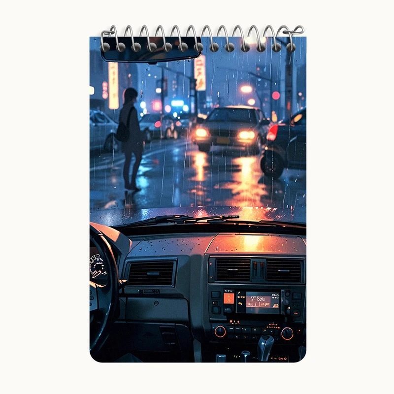 دفتر یادداشت 50 برگ خندالو طرح خیابان بارانی کد F4552