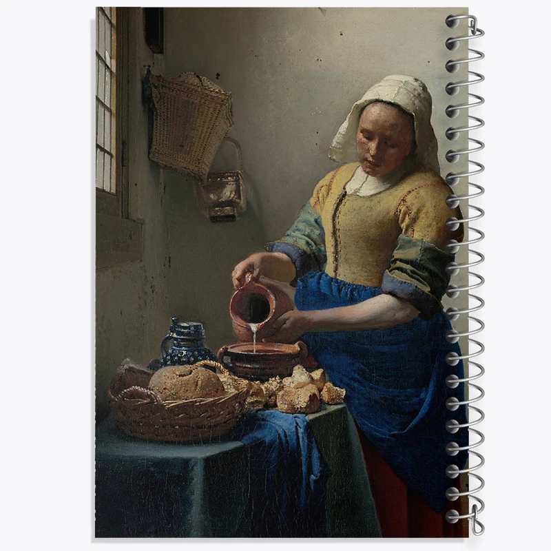 دفتر مشق 50 برگ خندالو طرح نقاشی دوشیزه اثر یوهانس فرمیر کد F12435