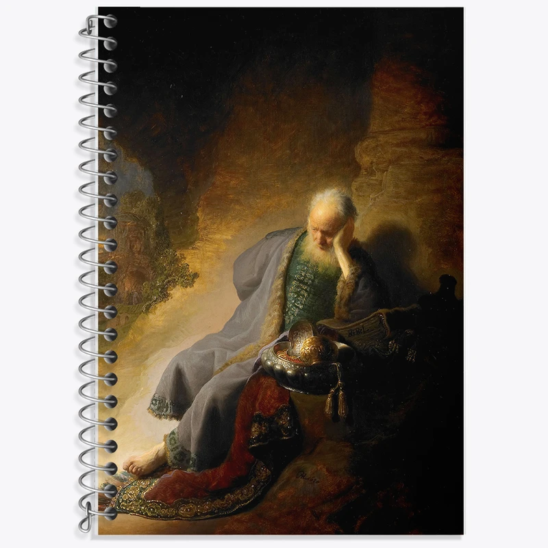 دفتر نت موسیقی 50 برگ خندالو طرح نقاشی سوگواری برای نابودی اورشلیم اثر رمبرانت کد F12118