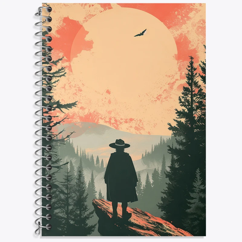 دفتر نت موسیقی 50 برگ خندالو طرح مرد و منظره کد F3060