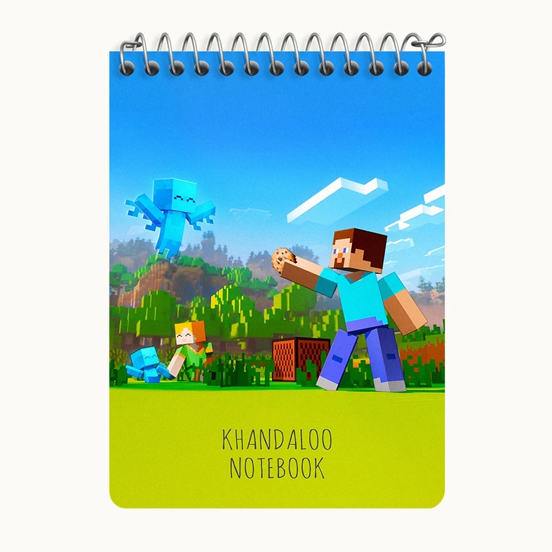 دفتر یادداشت 50 برگ خندالو طرح بازی ماینکرافت (Minecraft) کد N8681