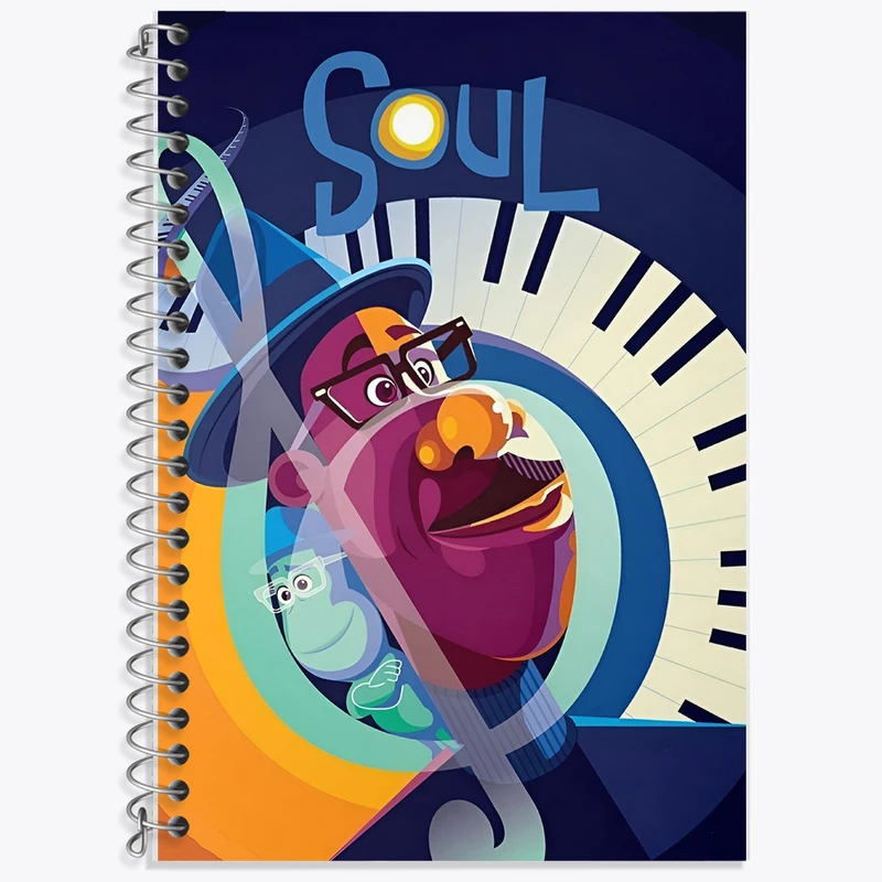 دفتر زبان 50 برگ خندالو مدل دو خط طرح انیمیشن روح کد F9810