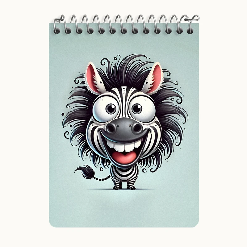 دفتر یادداشت 50 برگ خندالو طرح گورخر بامزه کد N7075