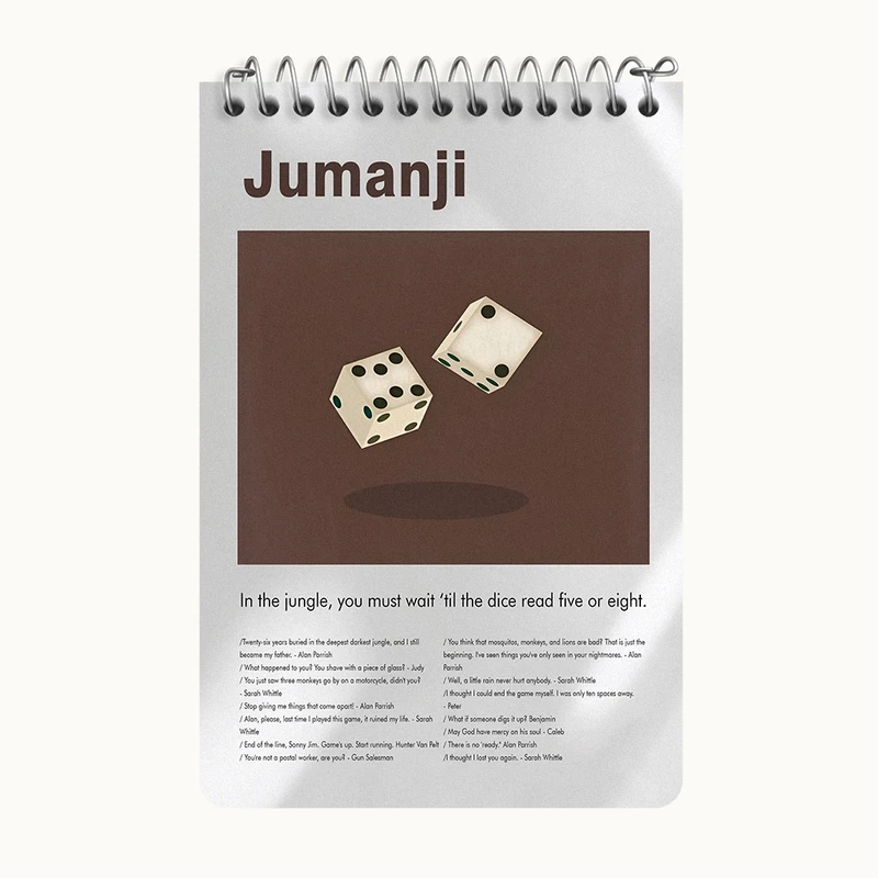 دفتر یادداشت 50 برگ خندالو طرح جومانجی (Jumanji) کد F13819