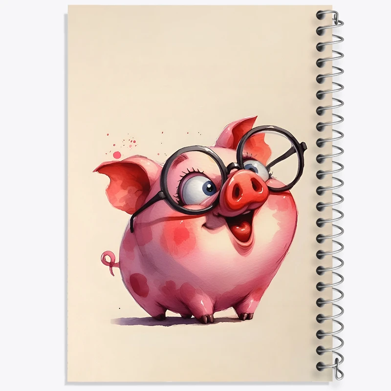 دفتر طراحی 50 برگ خندالو طرح خوک کیوت کد N5507