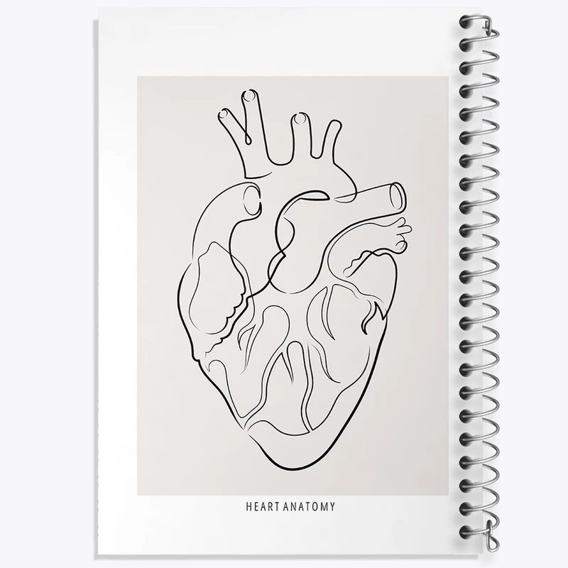 دفتر نقاشی 50 برگ خندالو طرح آناتومی قلب (Heart Anatomy) کد F13896