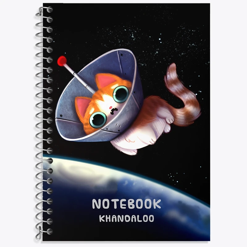 دفتر لغت 50 برگ خندالو طرح گربه فضانورد کد N6600