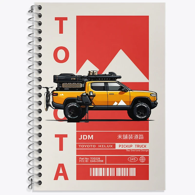 دفتر زبان 50 برگ خندالو مدل دو خط طرح تویوتا (Toyota) کد F13633