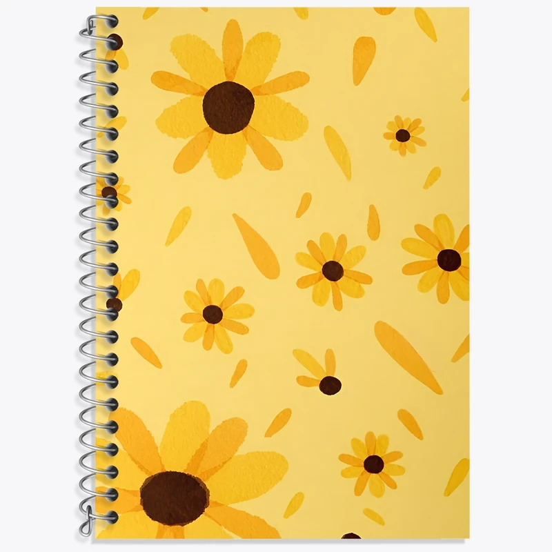 دفتر زبان 50 برگ خندالو مدل سه خط طرح گل گلی کد F3701