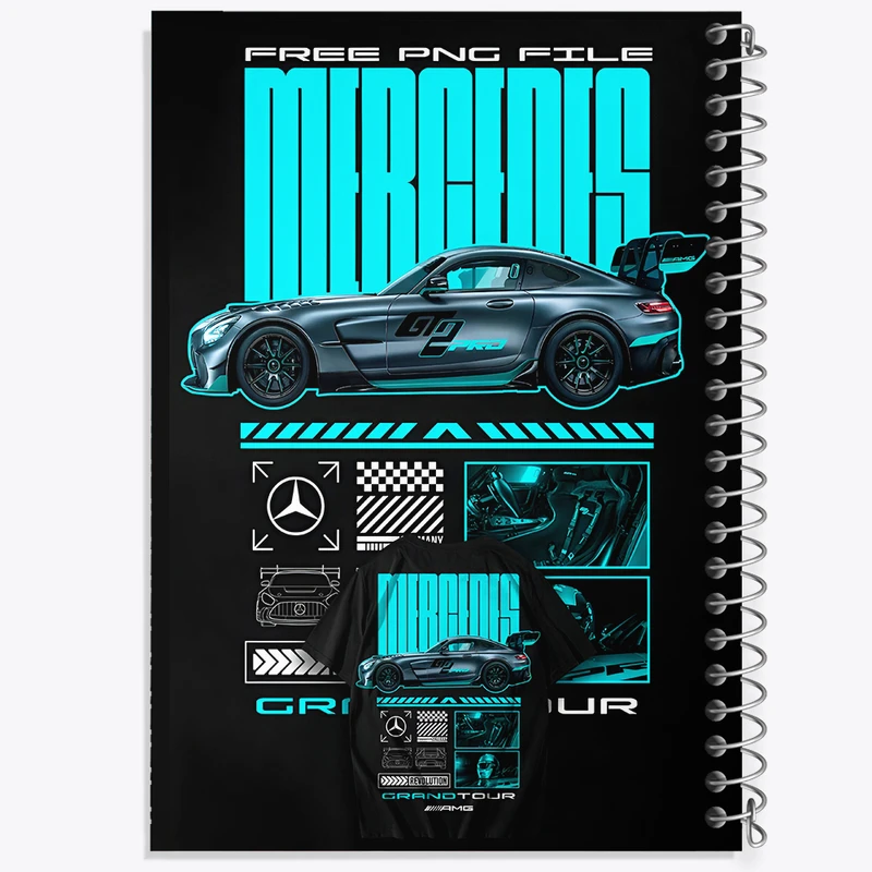 دفتر نقاشی 50 برگ خندالو طرح مرسدس بنز (Mercedes Benz -AMG GT2) کد F13737