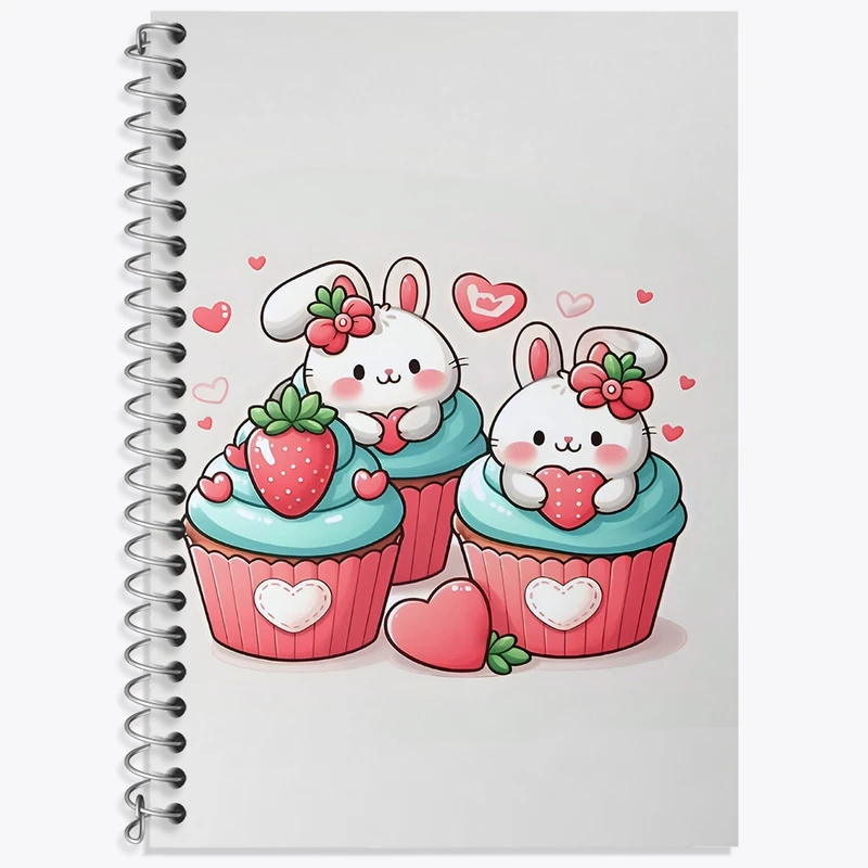 دفتر زبان 50 برگ خندالو مدل سه خط طرح خرگوش کیوت کد F4254