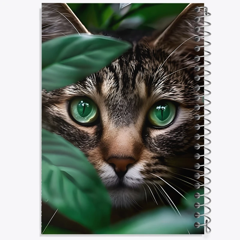 دفتر ژورنال نویسی 50 برگ خندالو مدل نقطه ای طرح گربه وحشی کد F8506