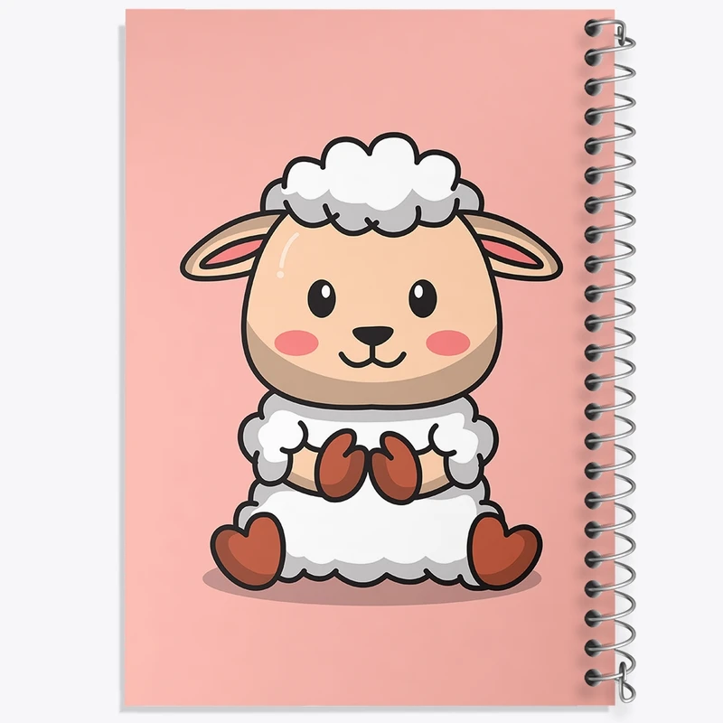 دفتر طراحی 50 برگ خندالو طرح  حیوانات بامزه گوسفند کد 25433